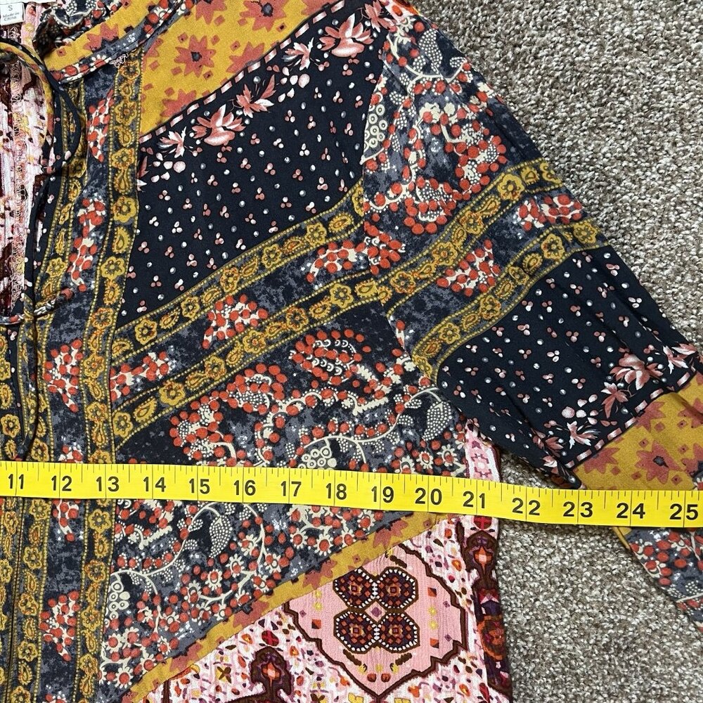 UMGEE Women’s Boho Tunic Mini Dress Small Size Bell Sleeves Rayon - Picture 5 of 12